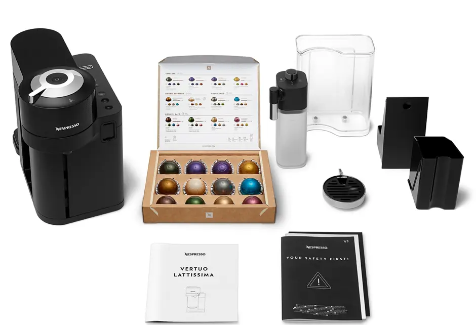 Vertuo Lattissima Svört Innihald Kassa